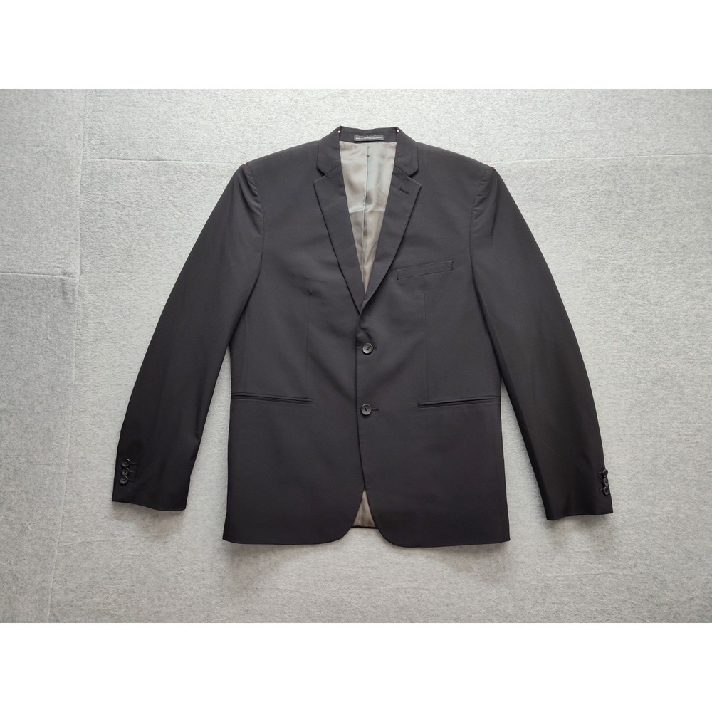 Perry Ellis Men Blazer Jacket 42R Black Slim Fit Two Button Pockets Formal Work